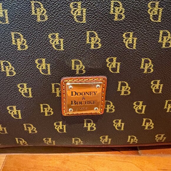 Dooney & Bourke Gretta Hobo Logo Print Canvas/Leather Shoulder Bag - Picture 9 of 15